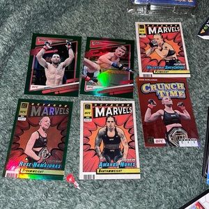 6 DONRUSS UFC RARE CARDS. 1 crunch time ROSE NAMAJUNAS & much more
